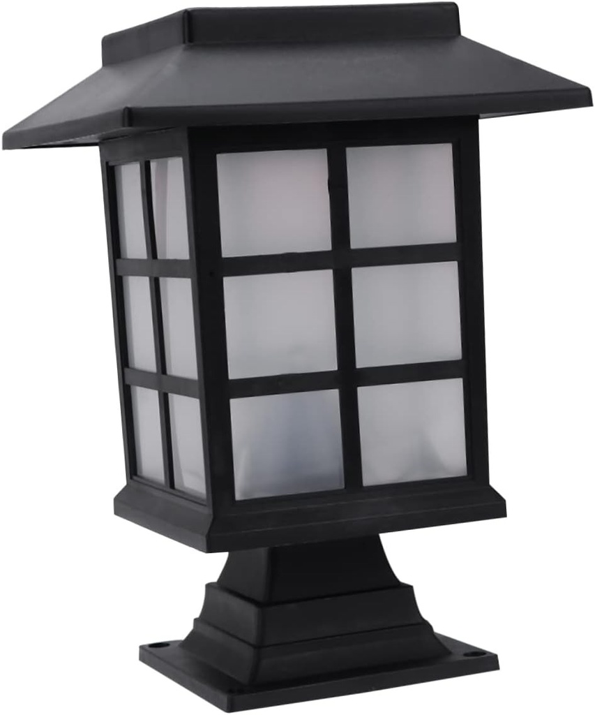 LAMPARA SOLAR DE JARDIN FAROLITO CON ESTACA Y BASE 