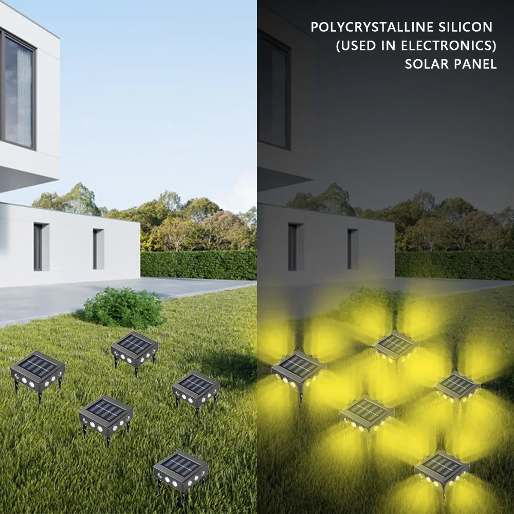 LAMPARA SOLAR DE PISO/PARED -12 LEDS Y 4 LADOS  