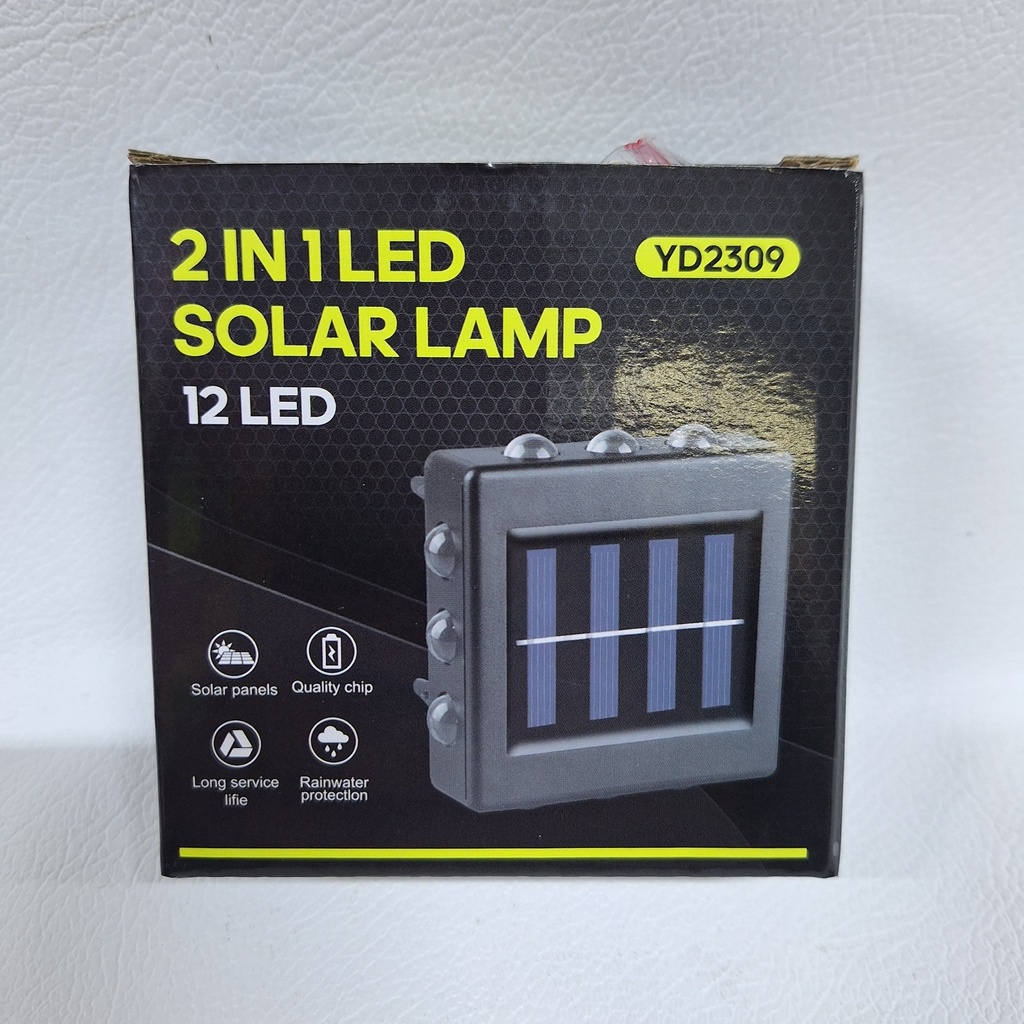 LAMPARA SOLAR DE PISO/PARED -12 LEDS Y 4 LADOS  