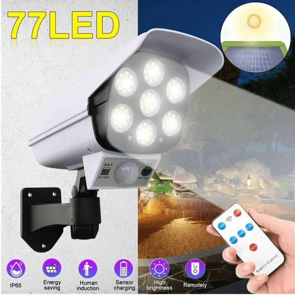 FOCO SOLAR MOD. CAMARA DE 77 LED CON SENSOR DE MOVIMIENTO |F3520|