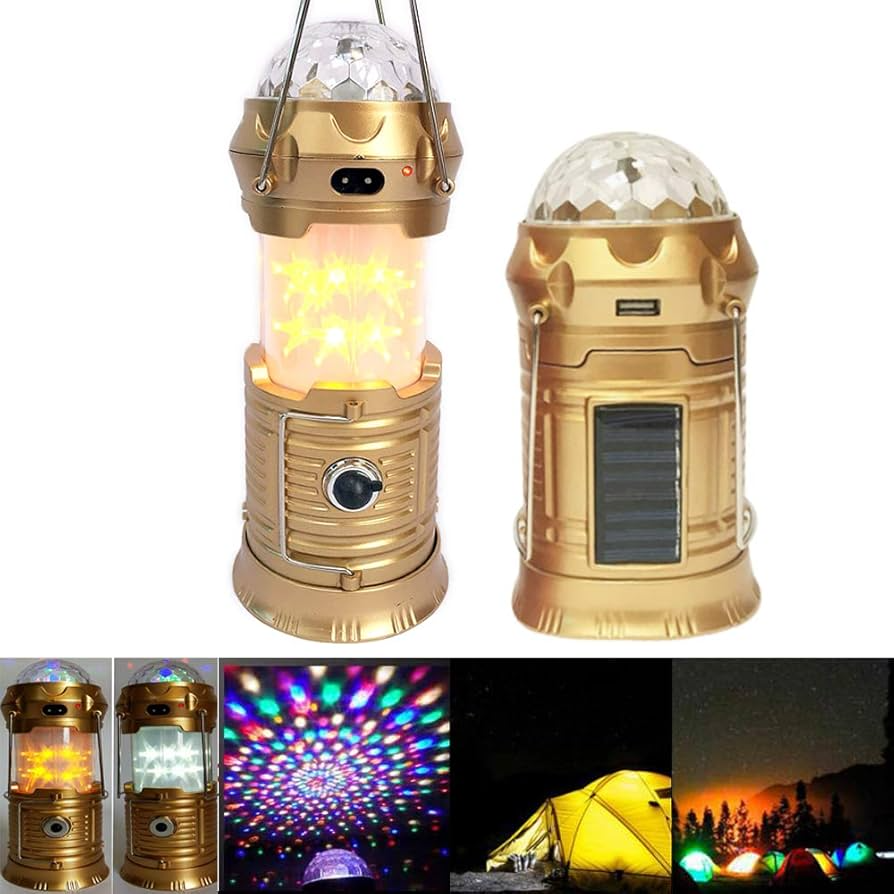 FAROL  PLEGABLE SOLAR EFECTO LLAMA MULTIFUNCION RGB +  |XY1027|