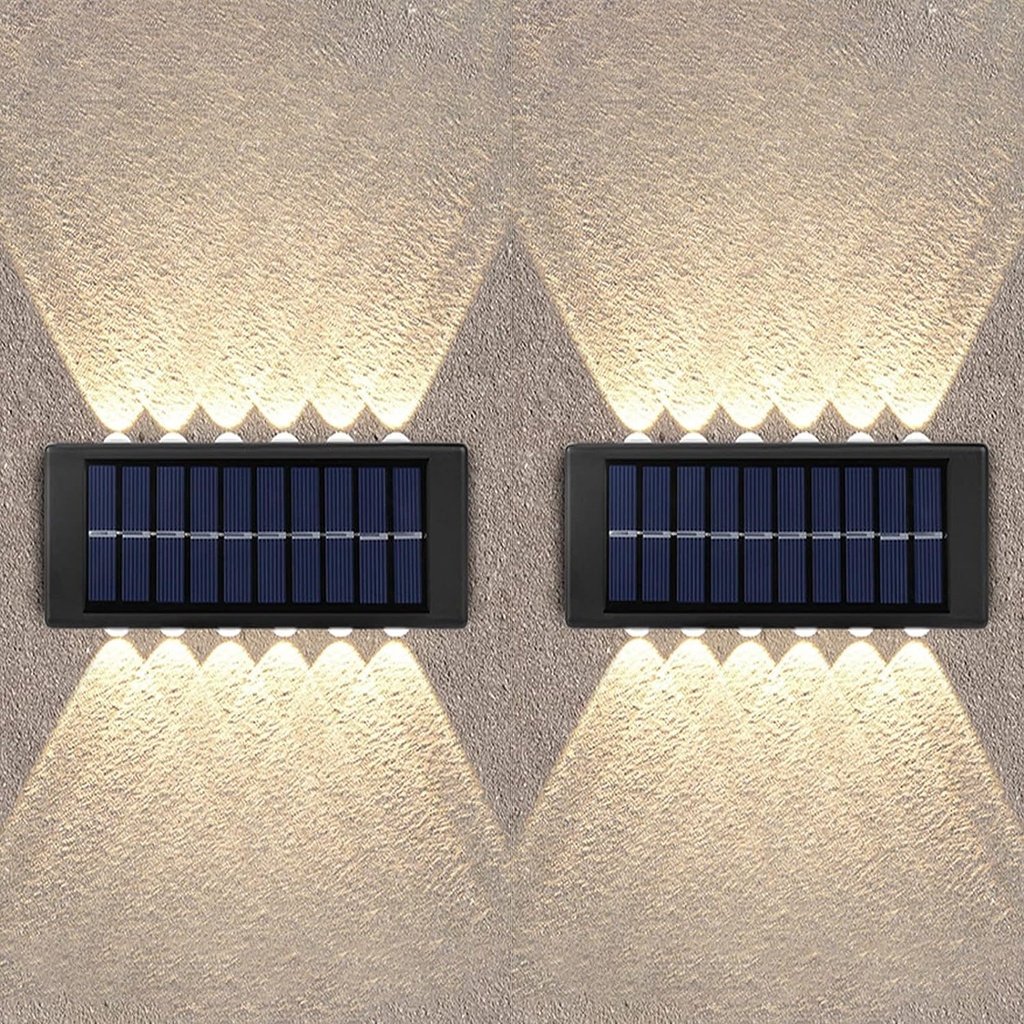 LUZ SOLAR DE PARED 12 LEDs – Pack x2 Unid. 