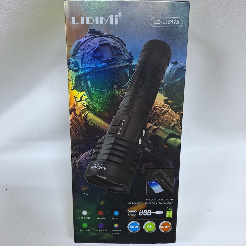 LINTERNA LIDIMI 50W CON SET DE FILTROS DE COLORES |L1517A| 