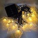 LUCES DE NAVIDAD SOLAR HOJA AMBAR 5M-20 LED
