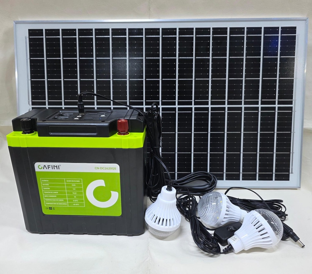 KIT SOLAR PORTATIL 25Ah CAFINI |CN-DC2620QS|