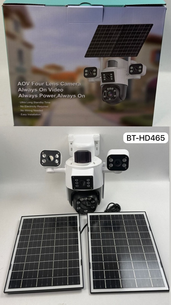 CAMARA SOLAR DOBLE PANEL CON CHIP |BT-HD465|