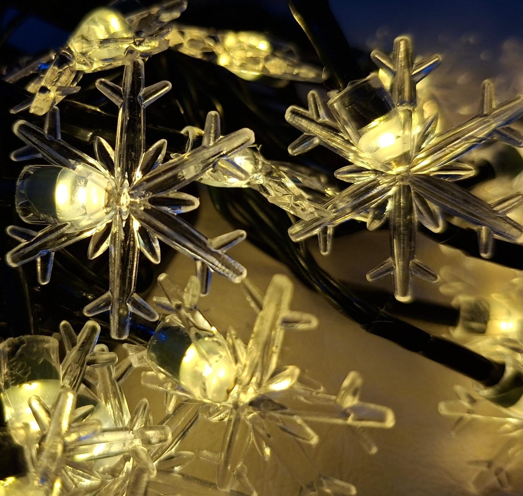 LUCES DE NAVIDAD COPO DE NIEVE AMBAR 5M-20 LED  