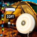 CADENA DE LUCES 9 M Y FOCO SOLAR / RECARGABLE |K663|