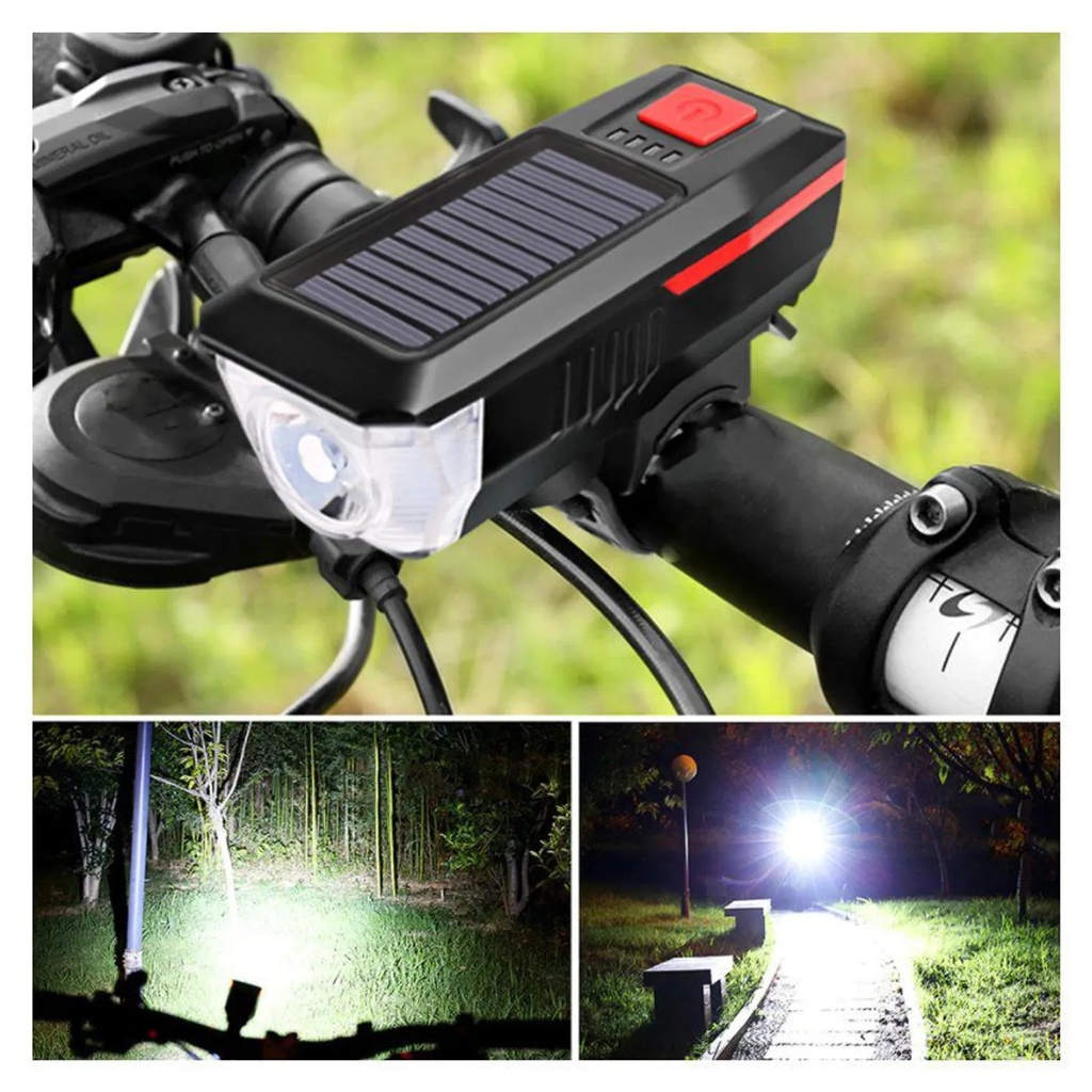 LUZ SOLAR Y SIRENA  PARA BICICLETA |LY-17|