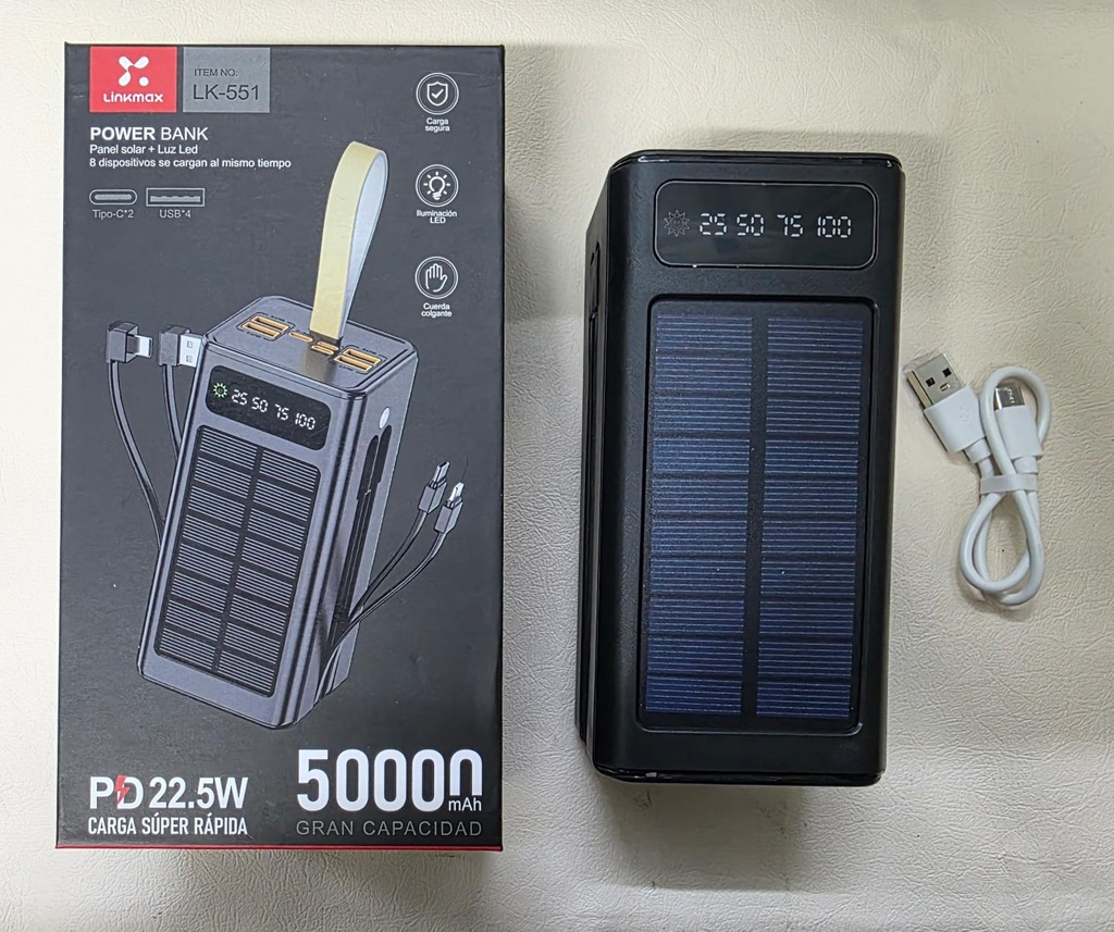 POWER BANK SOLAR 50000 mAh |LK-551|