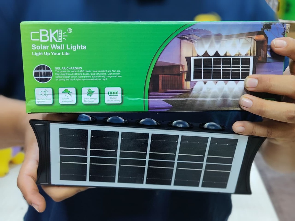 LUZ SOLAR DE PARED 10 LEDS RGB |TY041|