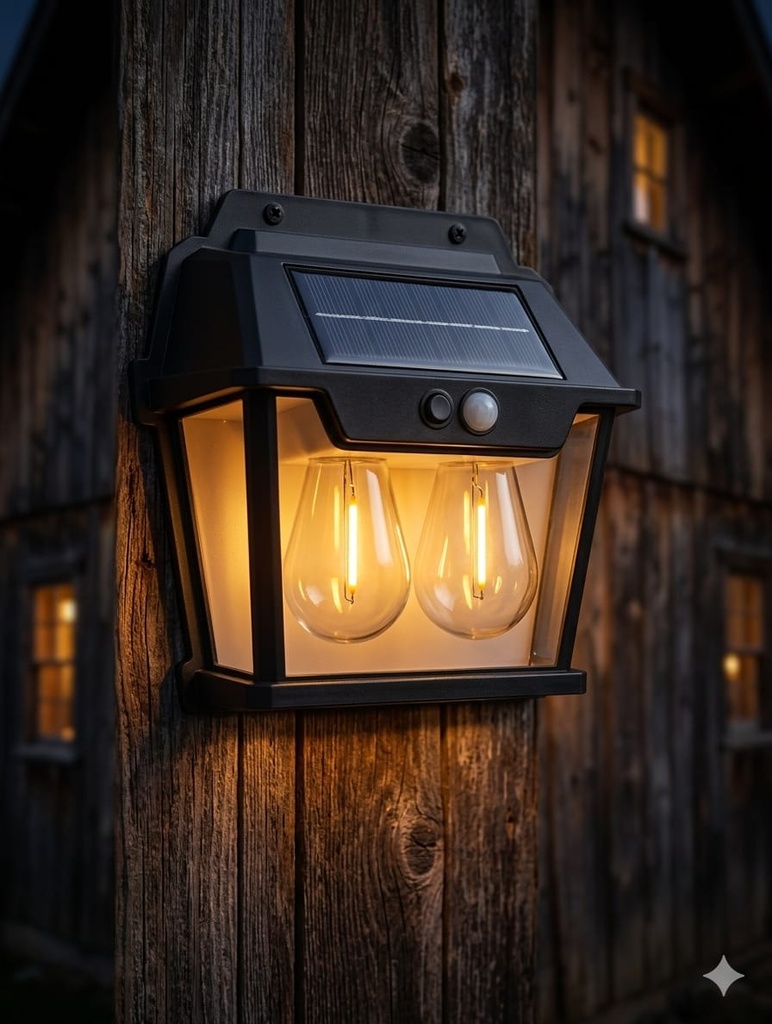 LAMPARA SOLAR DE PARED 2 FOCOS |999|
