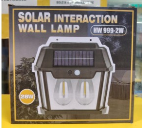 LAMPARA SOLAR DE PARED 2 FOCOS 
