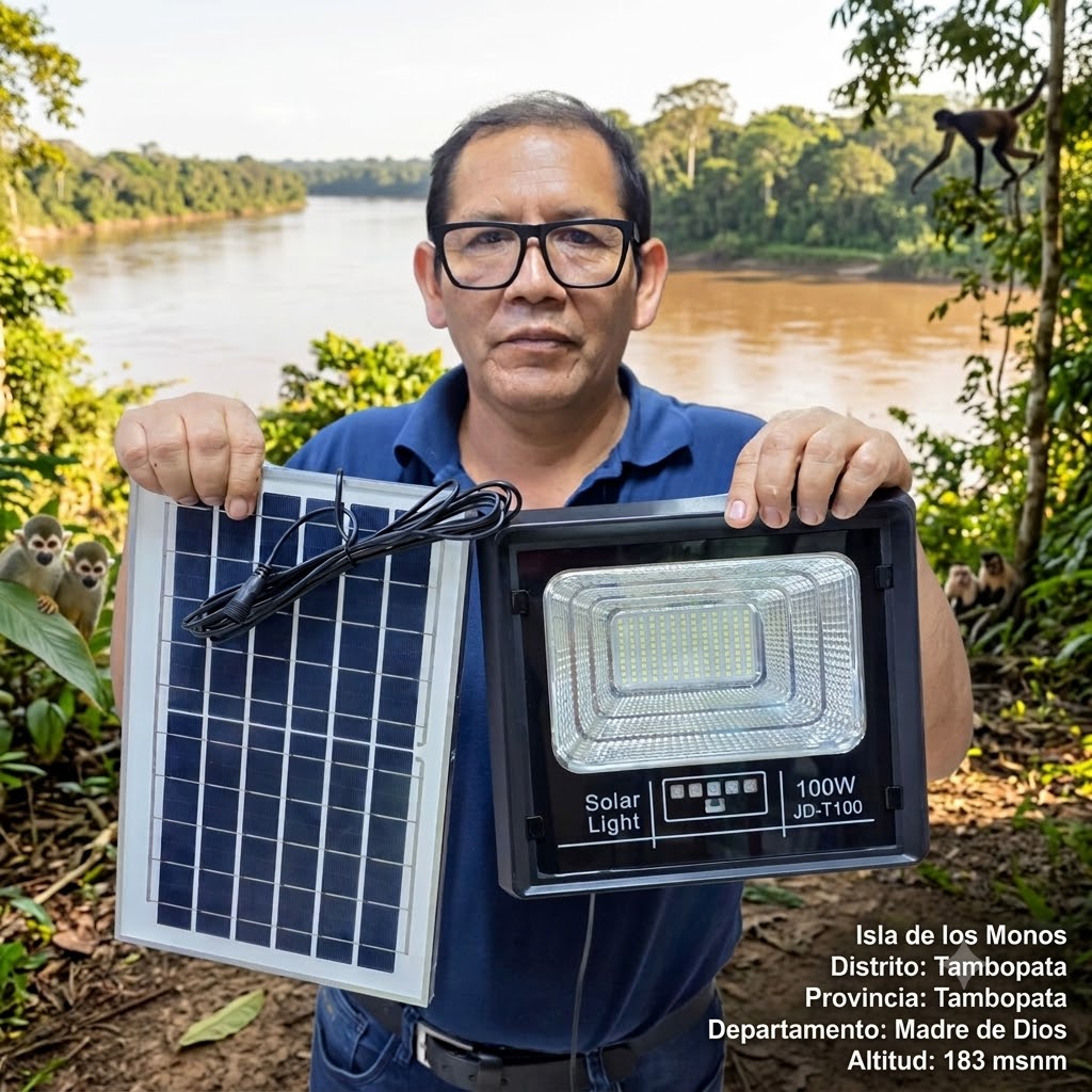 REFLECTOR CON PANEL SOLAR 100W |JD-T100|