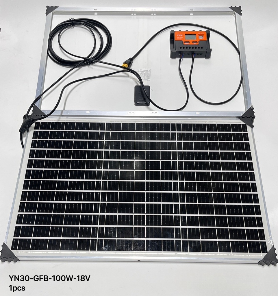 PANEL SOLAR 100W DE DOS PLIEGUES + CONTROLADOR DE CARGA PWM 10A |GFB-100W|