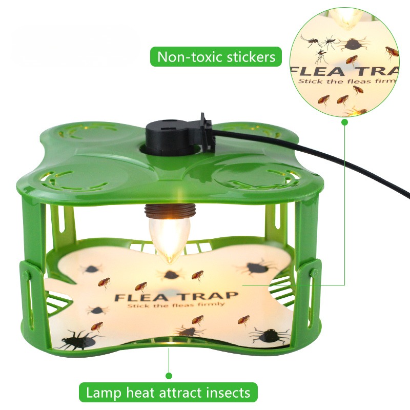 TRAMPA DE PULGAS ELECTRICA CON FOCO Y LAMINA ADHESIVA |MY-FLEA|