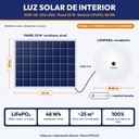 LUZ SOLAR DE INTERIOR 246 LEDS LUZ BLANCA + PANEL, BATERIA LIFEPO4 15000mAh |JW-XDD-60|