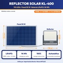 REFLECTOR SOLAR LED 110 LEDS SMD5054 CUERPO DE ALUMINIO + PANEL 50W, BATERIA LIFEPO4 30000mAh |JW-KL-400|