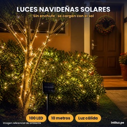 LUCES SOLARES DE HADAS 100 LED 10M - DECORACIÓN NAVIDEÑA |SD12034|