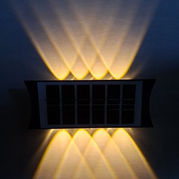 LUZ SOLAR DE PARED 8 LEDs BLANCO Y AMBAR |BK-8ByA|