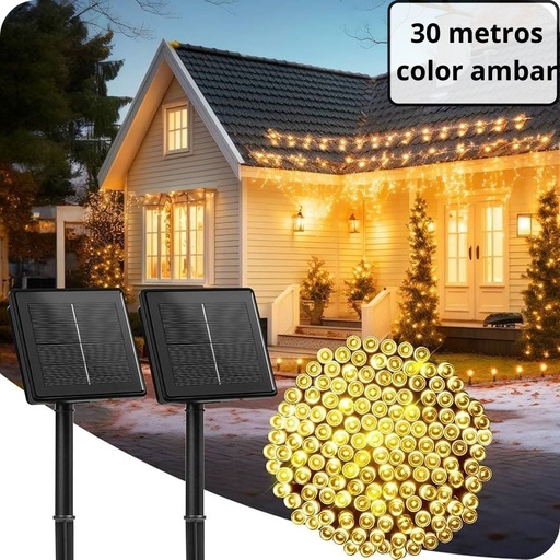 TIRA DE LUCES SOLAR BLANCO NAVIDEÑAS -20M |SDD-02|